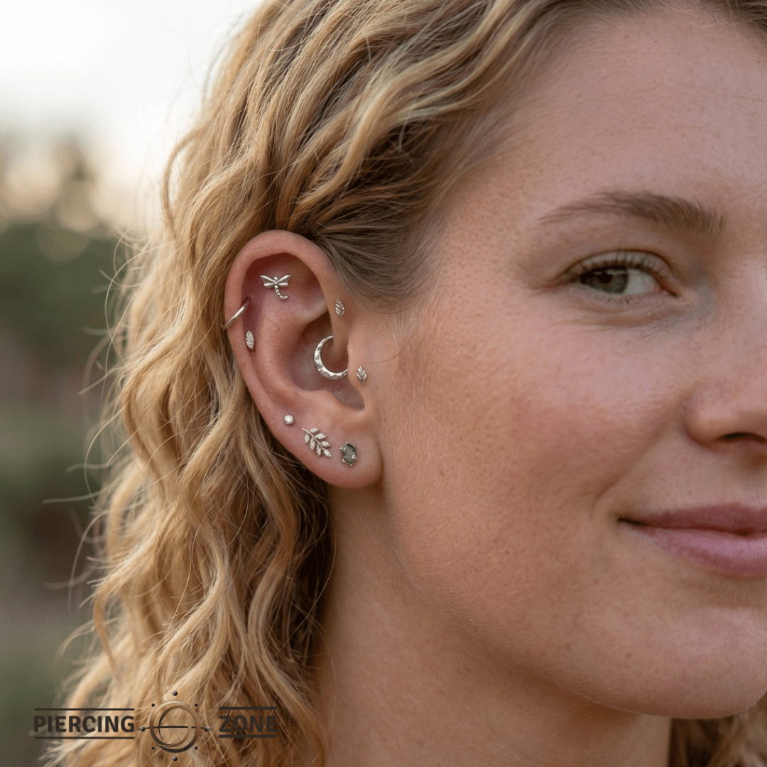 Beaded Dragonfly – 14K Gold Threadless/Threaded End - piercing - zone.com