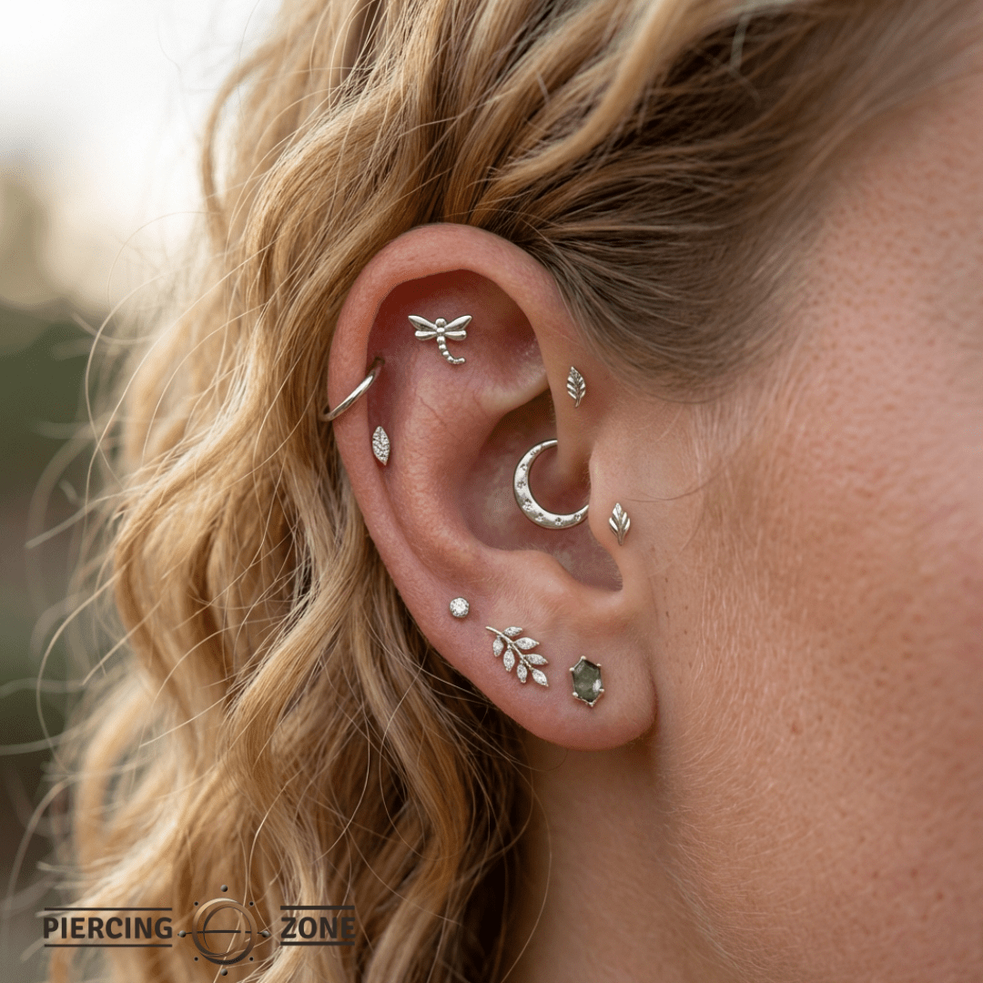 Beaded Dragonfly – 14K Gold Threadless/Threaded End - piercing - zone.com
