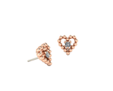 Beaded Heart With Gem – 14K/18K Gold Threadless End - piercing - zone.com