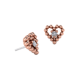 Beaded Heart With Gem – 14K Gold Threadless/Threaded End