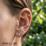 Beaded Oval With Gem – 14K/18K Gold Threadless End - piercing - zone.com