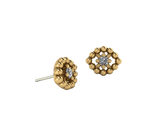 Beaded Oval With Gem – 14K/18K Gold Threadless End - piercing - zone.com