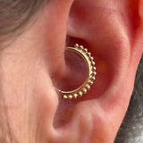 Beaded Seamless Ring – 14K Gold Cup & Divot Beaded Design - piercing - zone.com
