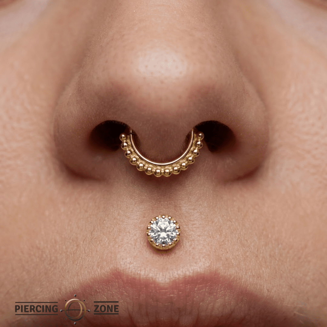 Beaded Seamless Ring – 14K Gold Cup & Divot Beaded Design - piercing - zone.com