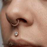 Beaded Seamless Ring – 14K Gold Cup & Divot Beaded Design - piercing - zone.com