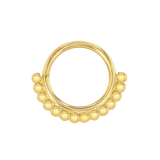 Beaded Seamless Ring – 14K Gold Cup & Divot Beaded Design - piercing - zone.com