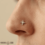 Beaded Shuriken – 14K Gold Threadless/Threaded End - piercing - zone.com