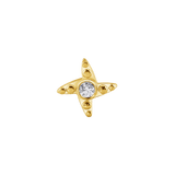 Beaded Shuriken – 14K Gold Threadless/Threaded End - piercing - zone.com