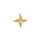 Beaded Shuriken – 14K Gold Threadless/Threaded End - piercing-zone.com