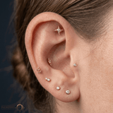 Beaded Shuriken – 14K Gold Threadless/Threaded End - piercing - zone.com