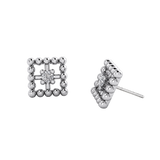 Beaded Square With Gem – 14K Gold Threadless/Threaded End