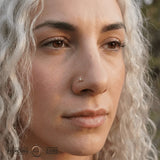 Beaded Triangle With Gem – 14K/18K Gold Threadless End - piercing - zone.com