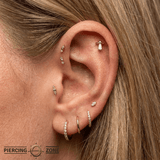 Beam Me Up - 18K Gold Gem Threadless/Threaded End - piercing-zone.com