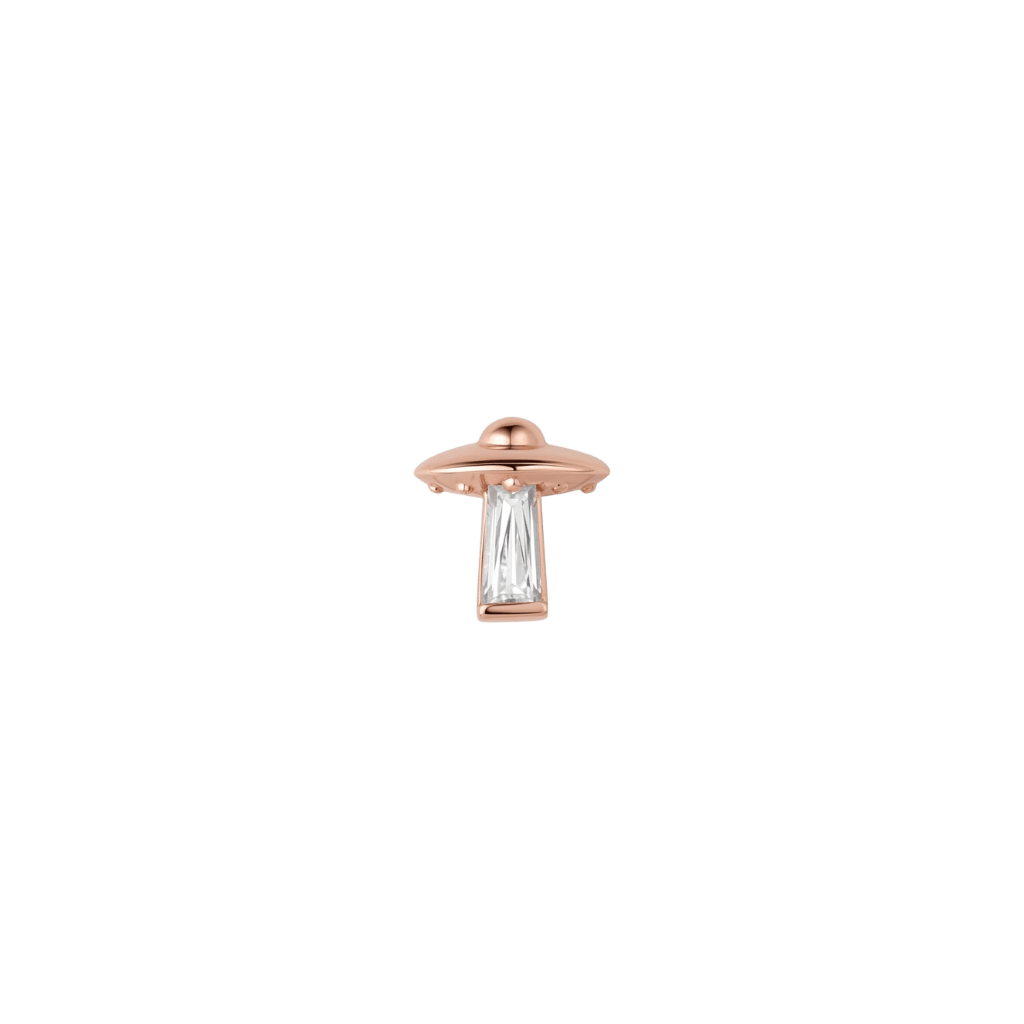 Beam Me Up - 18K Gold Gem Threadless/Threaded End - piercing-zone.com