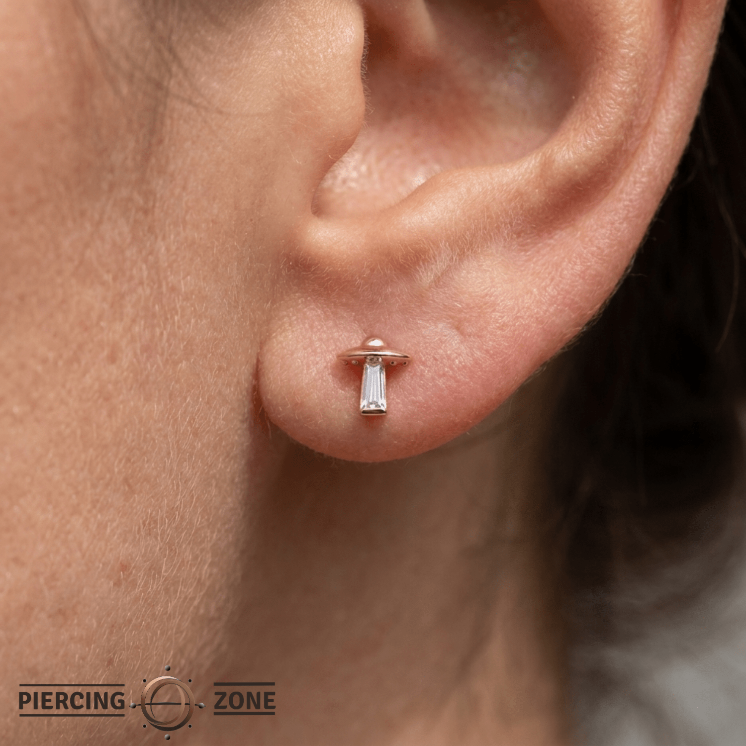Beam Me Up - 18K Gold Gem Threadless/Threaded End - piercing-zone.com