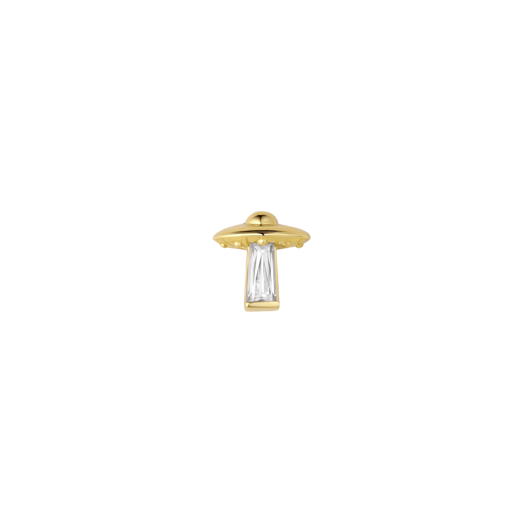Beam Me Up - 18K Gold Gem Threadless/Threaded End - piercing-zone.com