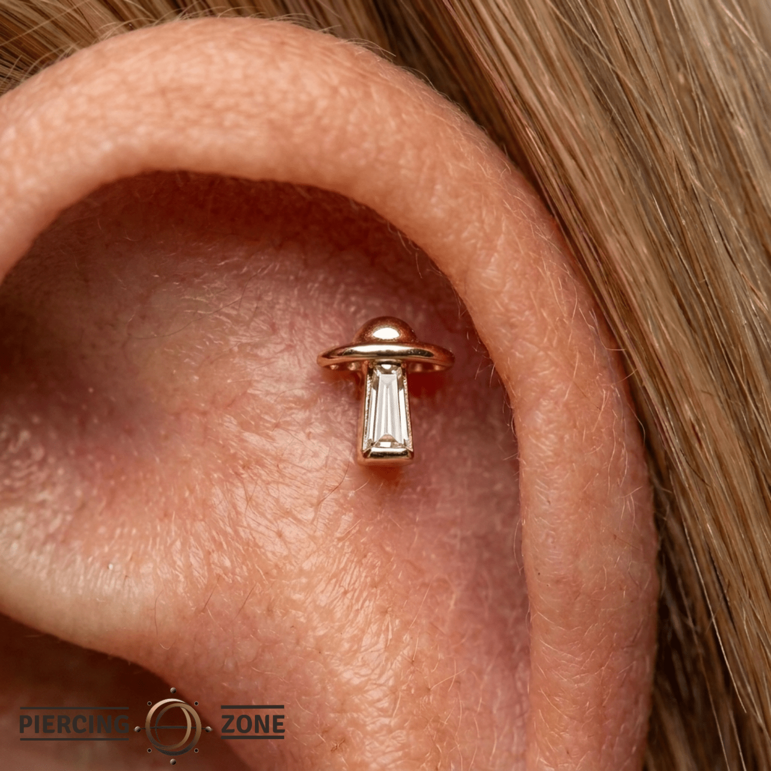 Beam Me Up - 18K Gold Gem Threadless/Threaded End - piercing-zone.com
