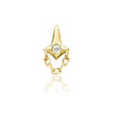 Beatrice – White CZ Vertical – 14K Gold Threadless End - piercing - zone.com