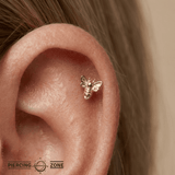 Bee – 14K Gold Threadless/Threaded End - piercing - zone.com