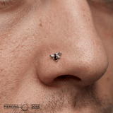 Bee Chic – Black Spinel Bee – 14K Gold Threadless End - piercing - zone.com