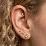 Bee Chic – Citrine 14K Gold Threadless End - piercing - zone.com