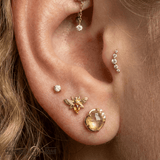 Bee Chic – Citrine 14K Gold Threadless End - piercing - zone.com