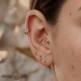 Bee Chic – CZ Gem Bee – 14K Gold Threadless End - piercing - zone.com