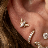 Bee Chic – CZ Gem Bee – 14K Gold Threadless End - piercing - zone.com