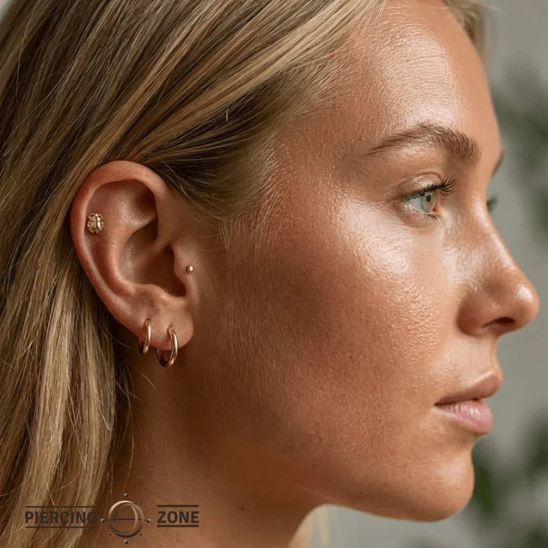 Beetle – 14K Gold Threadless End - piercing - zone.com