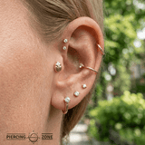 Beetle with Gem – 14K/18K Gold Threadless End - piercing - zone.com