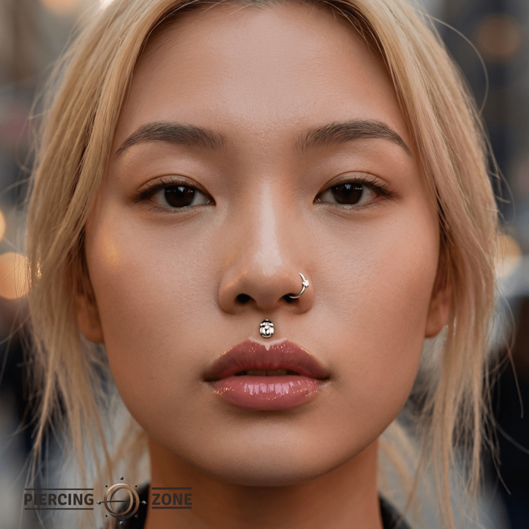 Beetle with Gem – 14K/18K Gold Threadless End - piercing - zone.com