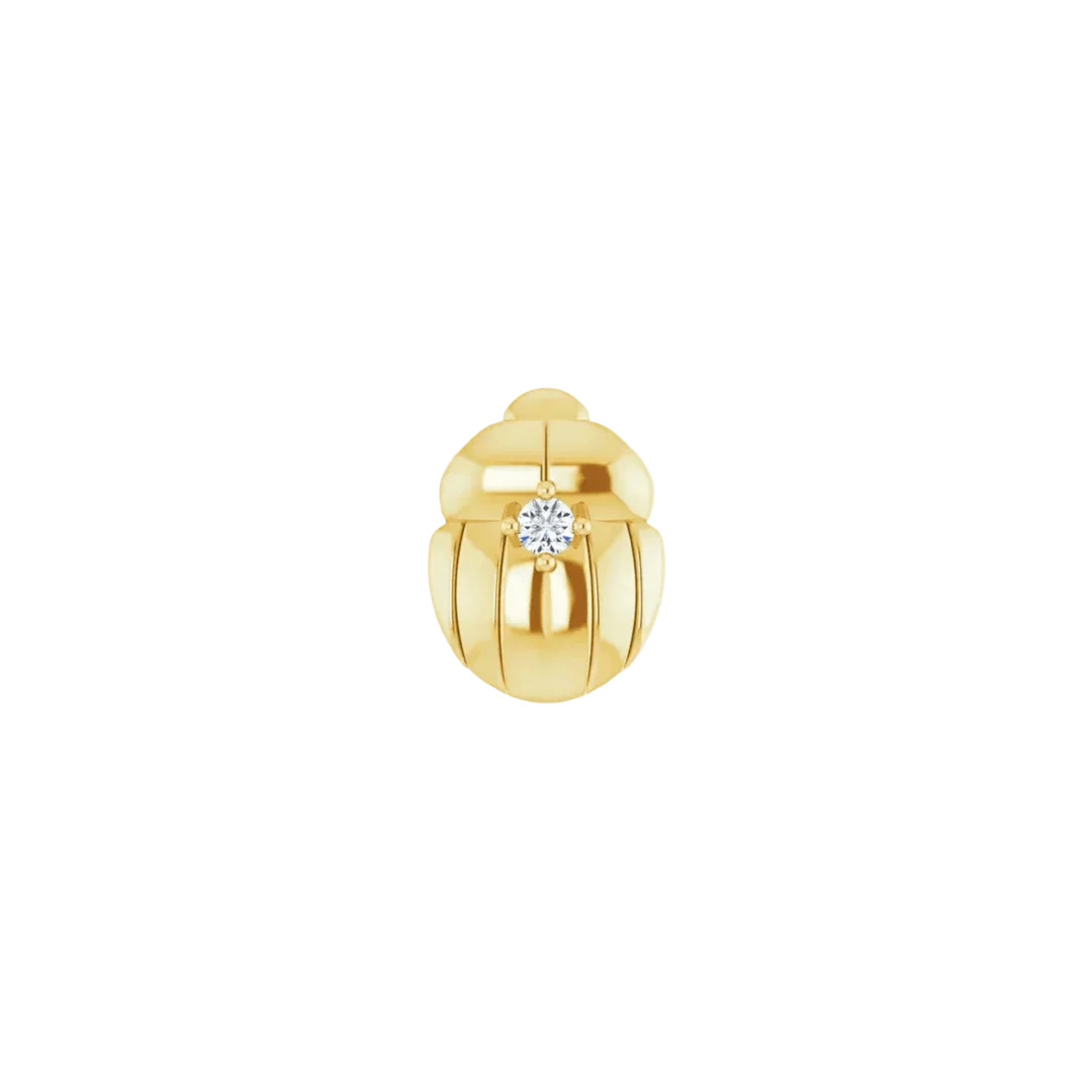 Beetle with Gem – 14K/18K Gold Threadless End - piercing-zone.com