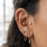 Beetle with Gem – 14K/18K Gold Threadless End - piercing - zone.com