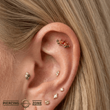 Bella – 14K Gold “Natural Mystic” Marquise Gem Cluster End - piercing - zone.com