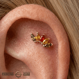 Bella – 14K Gold “Natural Mystic” Marquise Gem Cluster End - piercing - zone.com