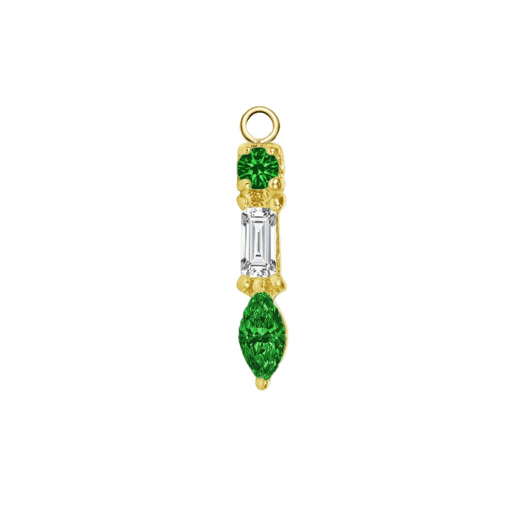 Belle – 14K & 18K Gold Gemstone Charm - piercing - zone.com