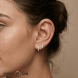 Belle – 14K/18K Gold Marquise–Baguette–Round Multi - Stone Threadless End - piercing - zone.com