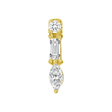Belle – 14K/18K Gold Marquise–Baguette–Round Multi - Stone Threadless End - piercing - zone.com
