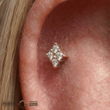 Belle – Diamond Cluster Classic – 14K Gold Threadless End - piercing - zone.com