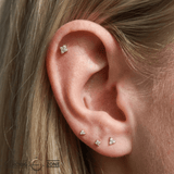 Belle – Diamond Cluster Classic – 14K Gold Threadless End - piercing - zone.com