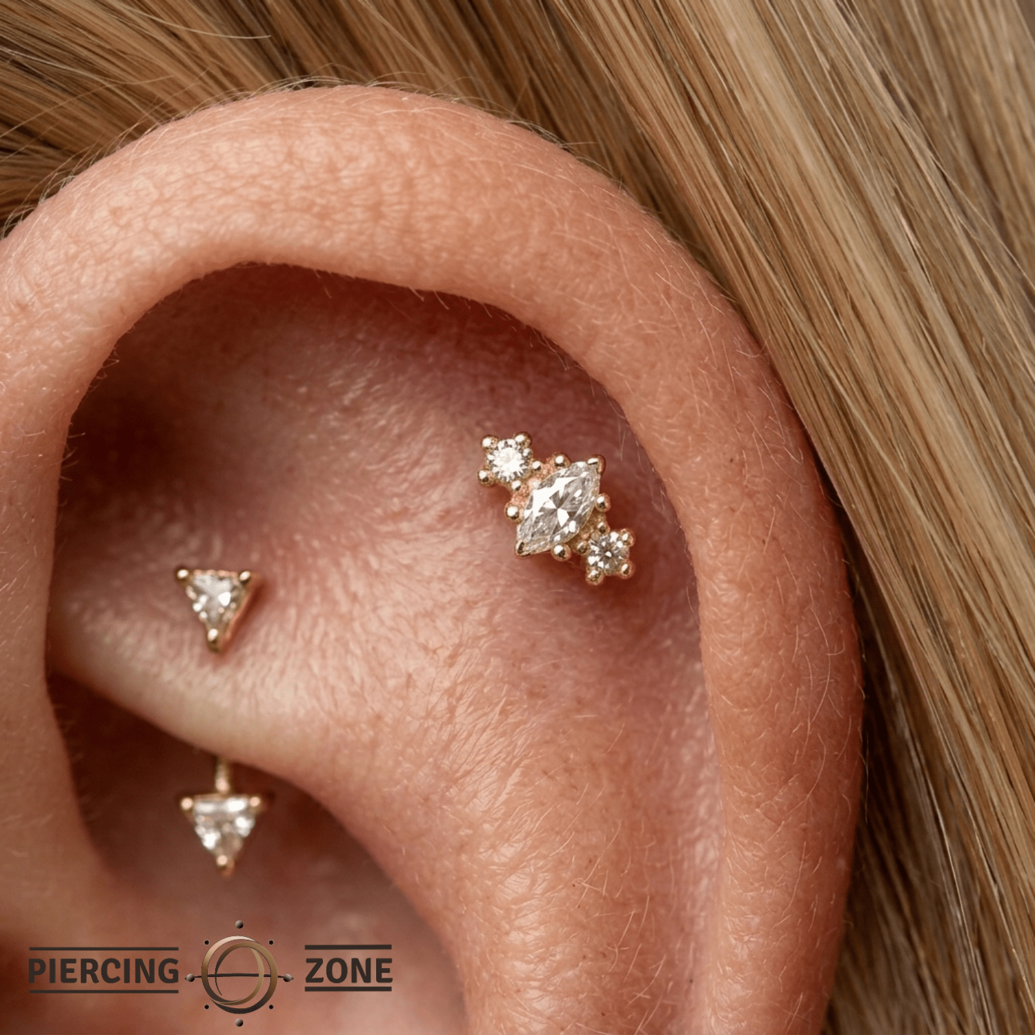 Bellini - 14K Gold Gem Threadless End - piercing - zone.com