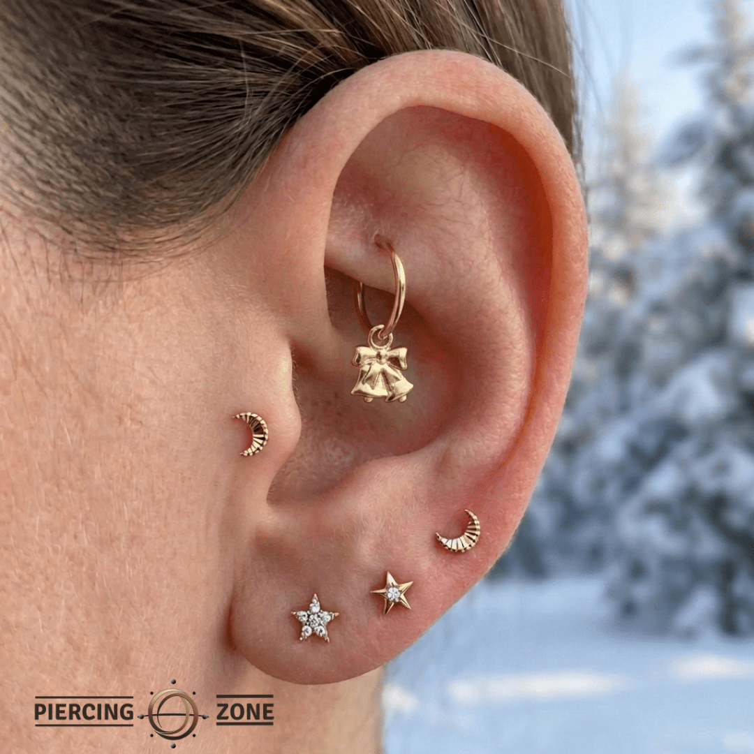 Bells – 14K & 18K Gold Charm - piercing - zone.com