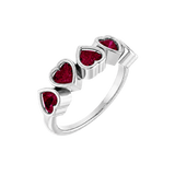 Beloved Seamless Ring – 14K Gold Five-Heart Gem Design