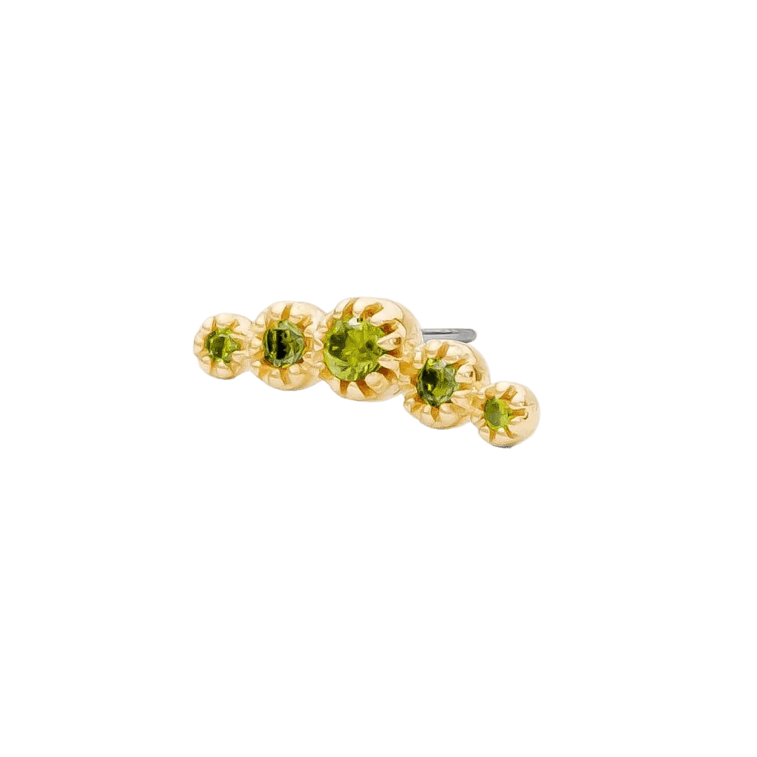 Beloved Pin Large - 14K Gold Gem Threadless End - piercing - zone.com