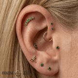 Beloved Pin Large - 14K Gold Gem Threadless End - piercing - zone.com