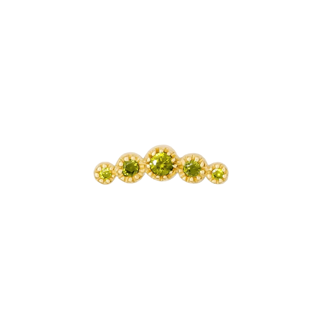 Beloved Pin Large - 14K Gold Gem Threadless End - piercing - zone.com