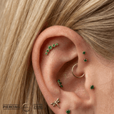 Beloved Pin Large - 14K Gold Gem Threadless End - piercing - zone.com