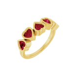 Beloved Seamless Ring – 14K Gold Five - Heart Gem Design - piercing - zone.com