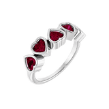 Beloved Seamless Ring – 14K Gold Five-Heart Gem Design - piercing-zone.com