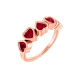 Beloved Seamless Ring – 14K Gold Five-Heart Gem Design - piercing-zone.com